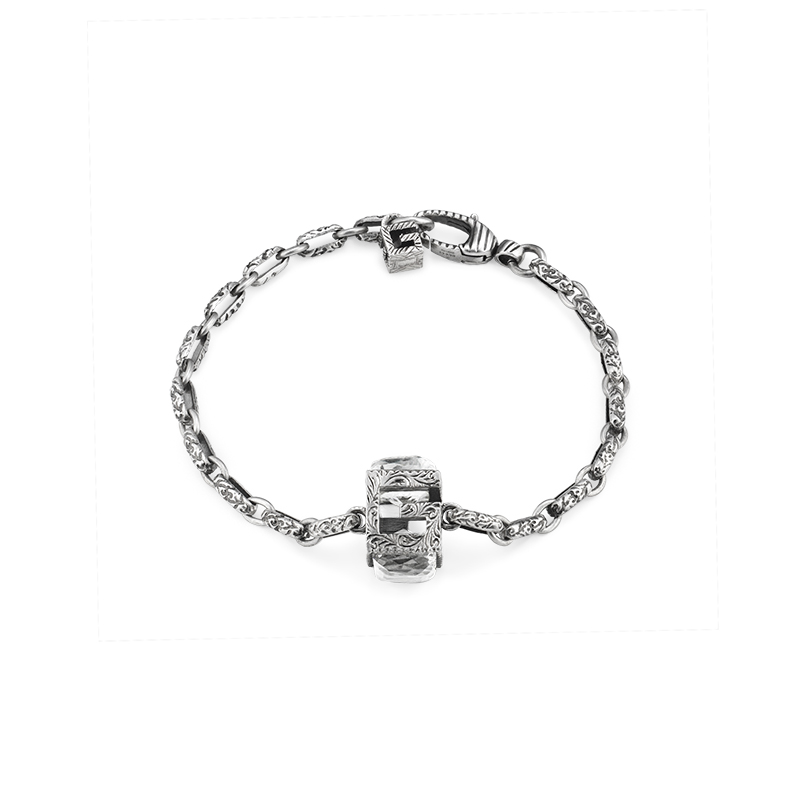 Gucci Silver G Cube YBA550888001 Bracelet