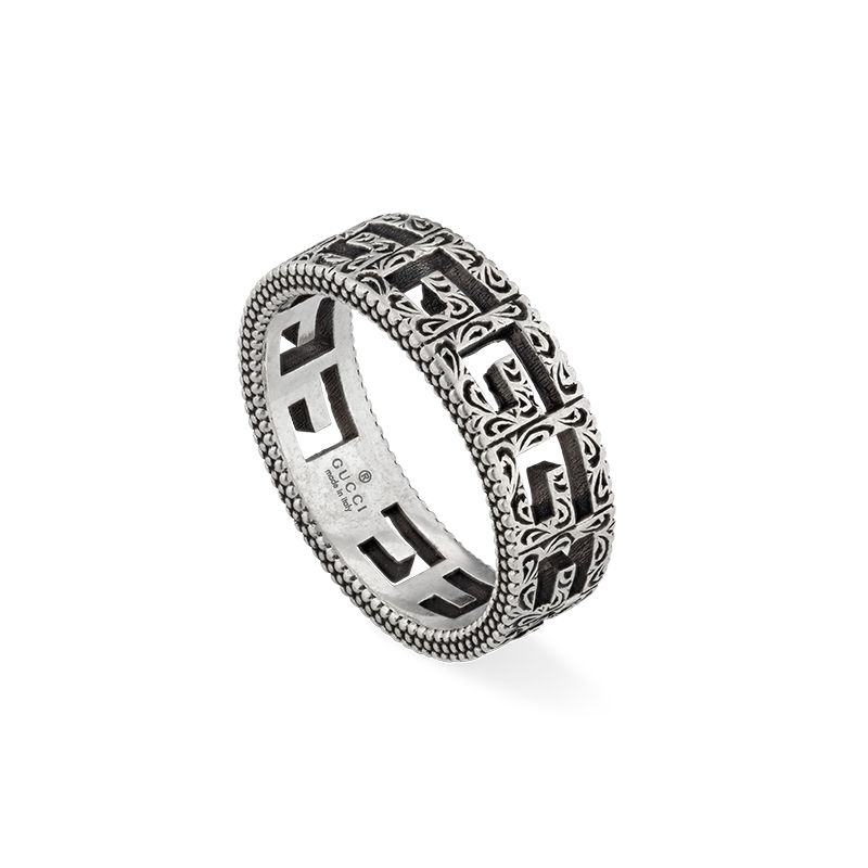 Gucci Silver G Cube YBC576993001 Fashion Ring