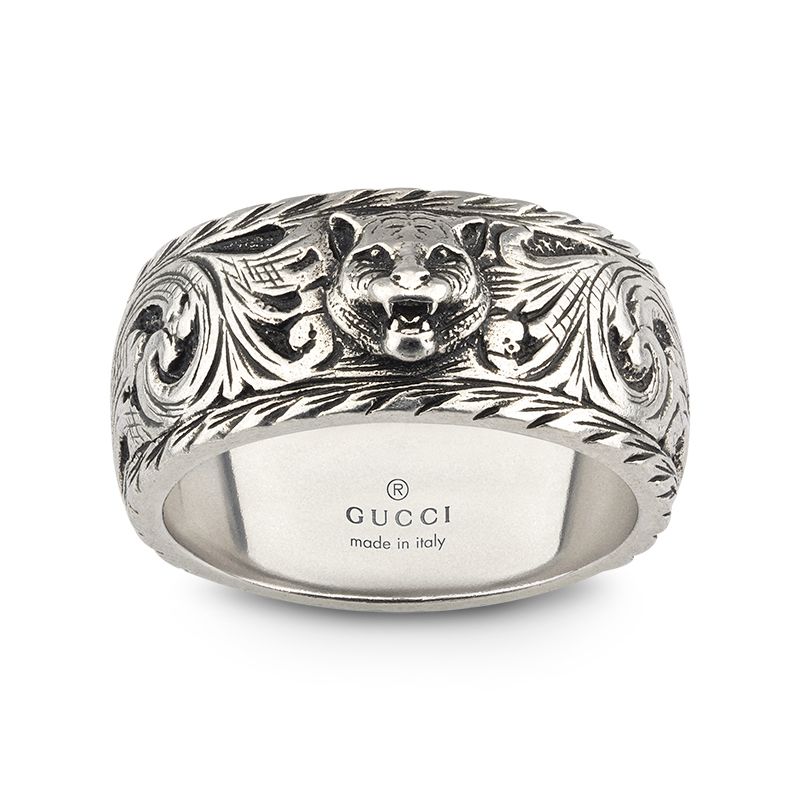 Gucci Silver Gucci Gatto YBC433571001 Fashion Ring