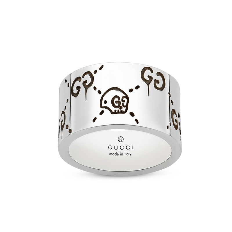 Gucci Silver Gucci Ghost YBC455319001 Woman Fashion Ring