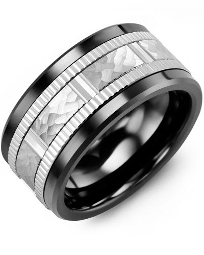 Madani Hammer Design Eternity Edges Wedding Ring MLQ110CW Men's Wedding band