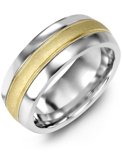 Madani Classic Dome Milgrain Brushed Wedding Ring MFQ610AY Men's & women's Weddi
