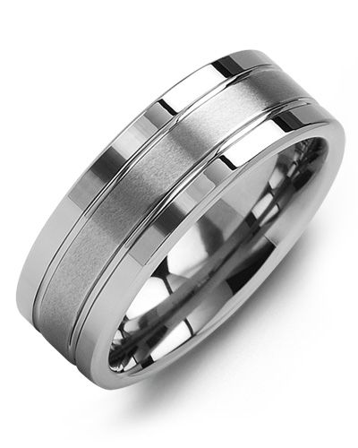 Madani Triple-Band Effect Tungsten Wedding Ring MGJ800TT Men's Wedding band