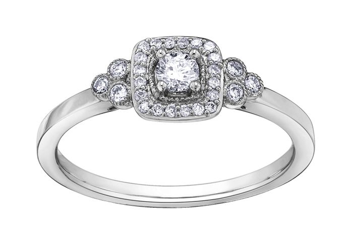 Maple Leaf Diamonds I Am Canadian R30389WG/20-10 Ladies Engagement Ring