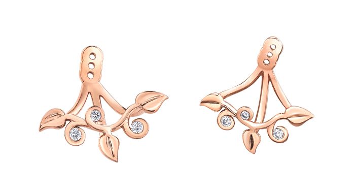 Maple Leaf Diamonds Earrings JJ1006RG/11 | La Maison Monaco