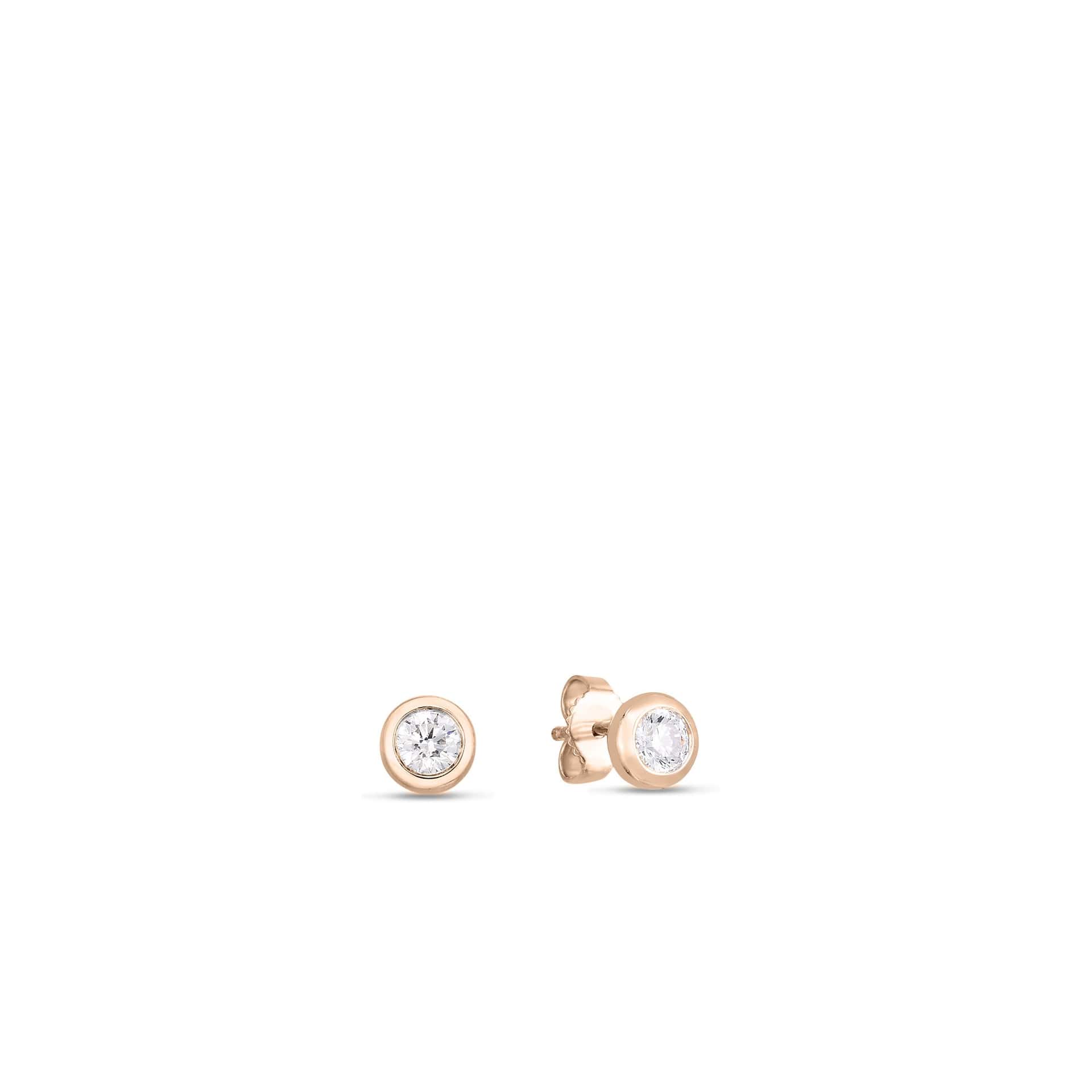 Roberto Coin CLASSIC DIAMOND BEZEL STUD EARRINGS
