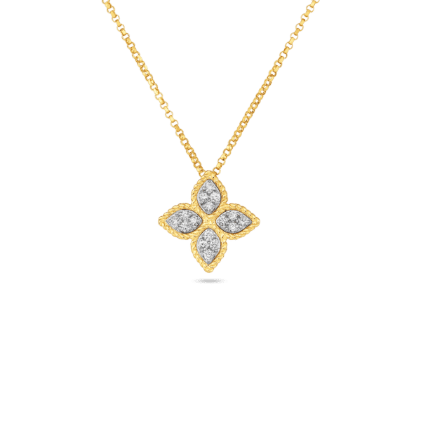 Roberto Coin PRINCESS FLOWER MEDIUM DIAMOND NECKLACE