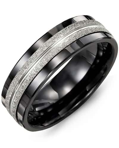 Madani Men's Laser Finish Wedding Ring