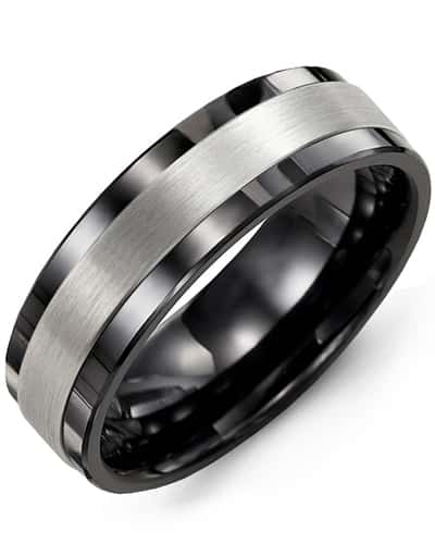 Madani Men's Plain Satin Finish Wedding Band