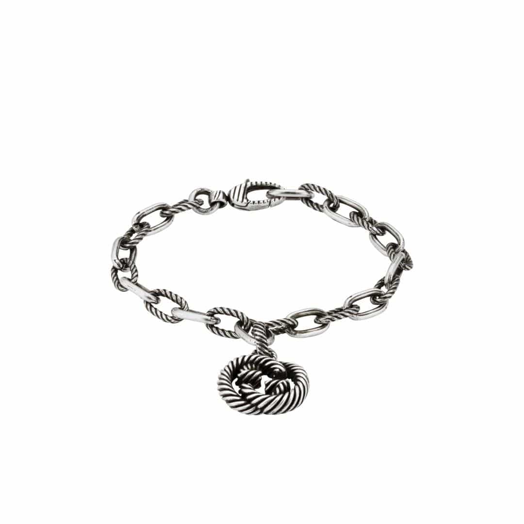 Gucci Interlocking G Large Gourmette Bracelet in Sterling Silver
