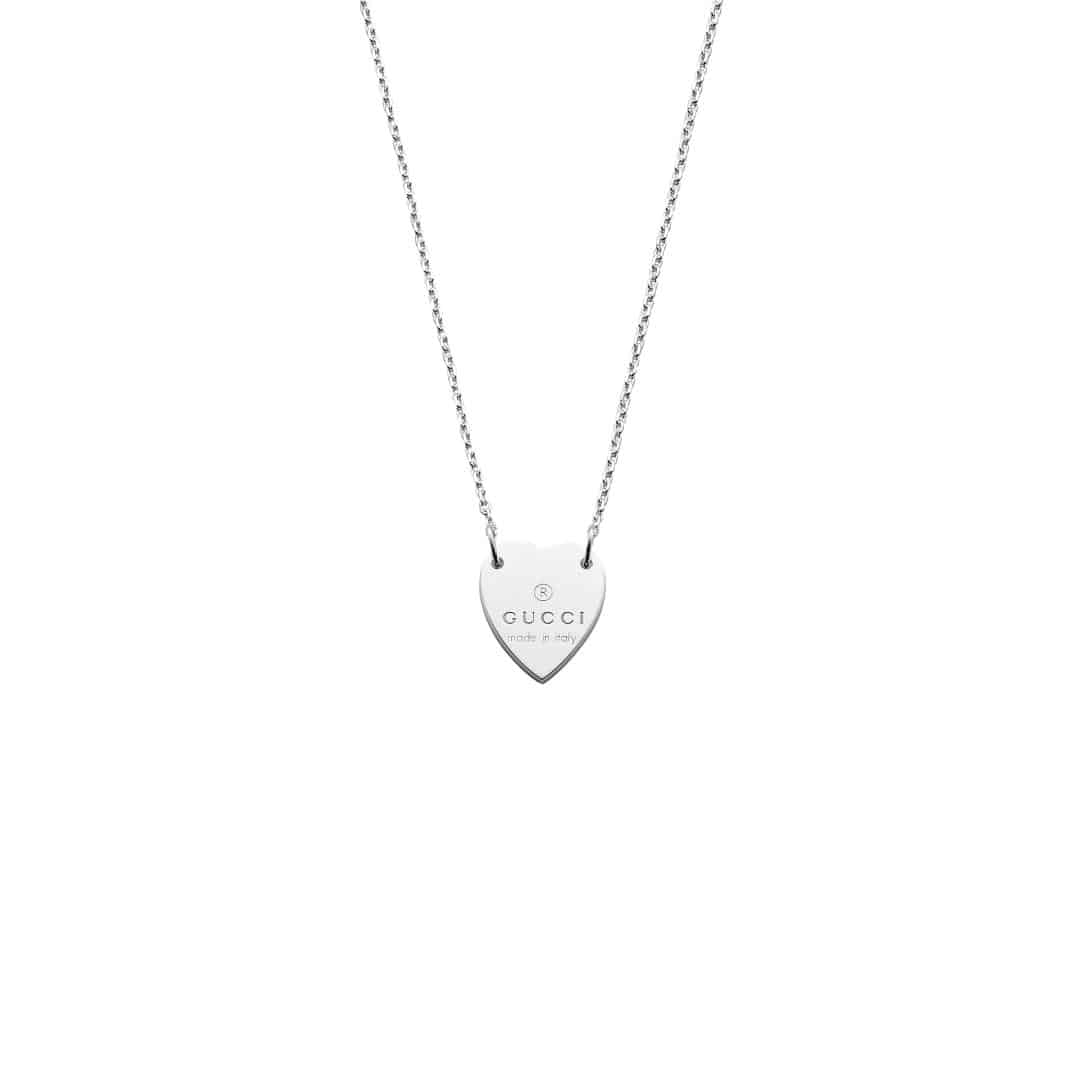Gucci Trademark Heart Pendant Necklace in Sterling Silver