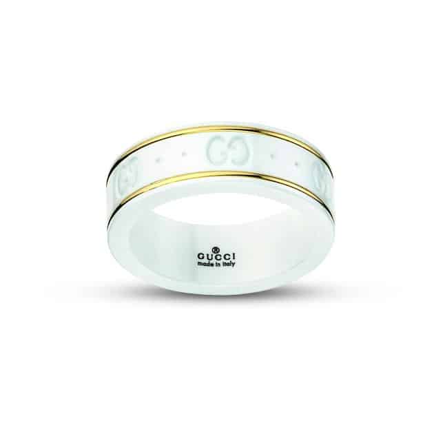 Gucci Fine Icon Thin Band in 18kt Yellow Gold with Zirconia