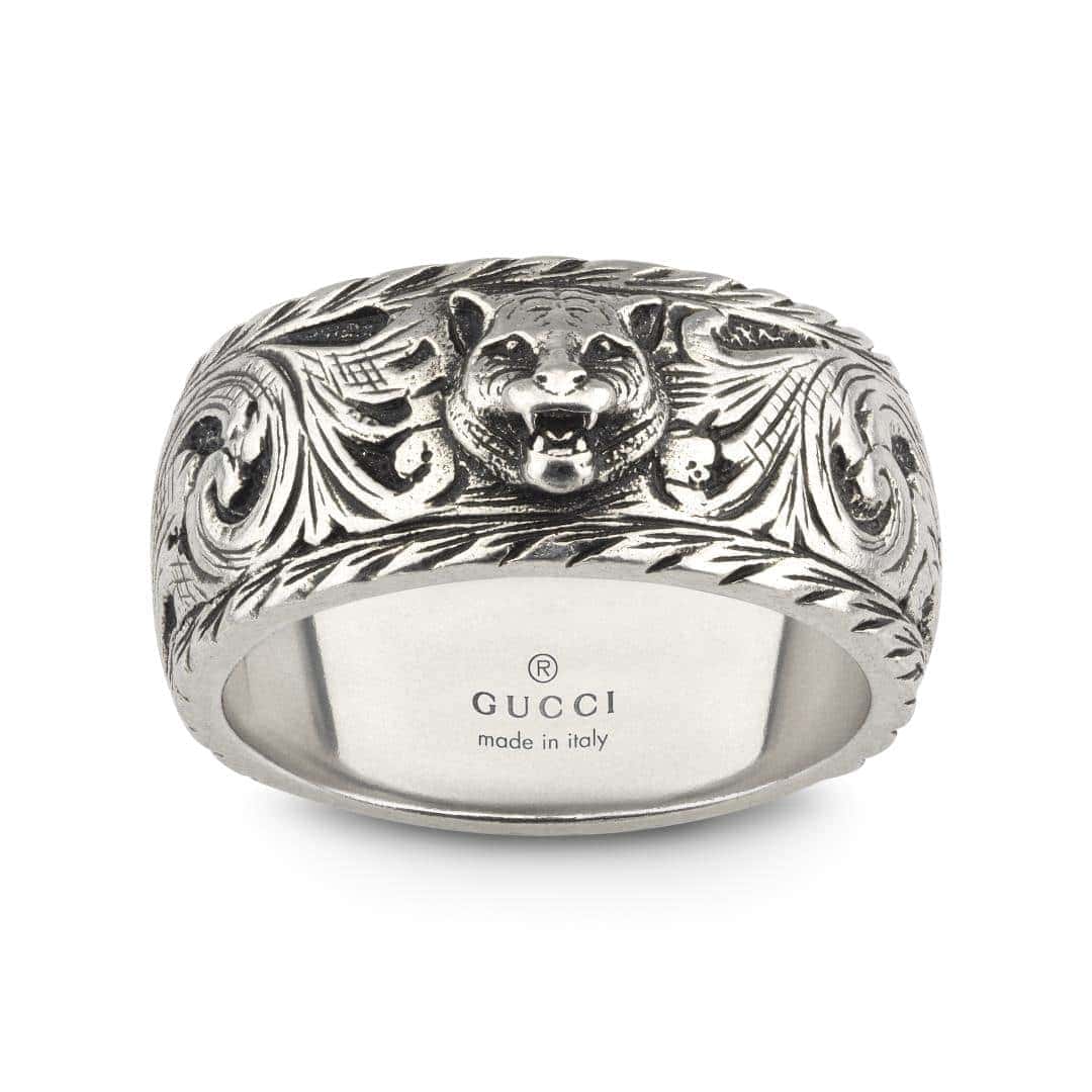 Gucci Silver Gucci Garden Feline Ring in Sterling Silver