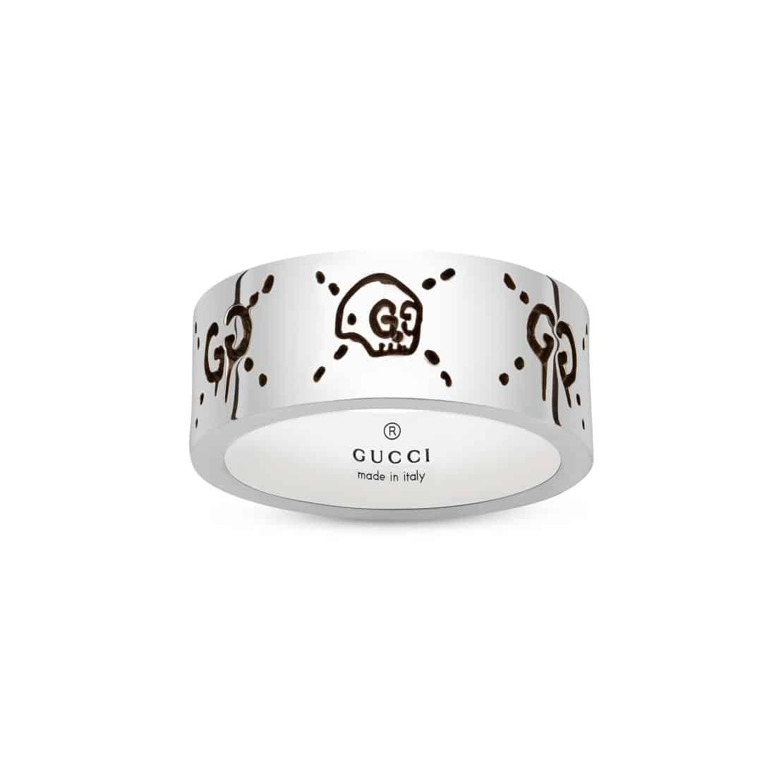 Gucci Gucci Ghost Wide Ring in Sterling Silver
