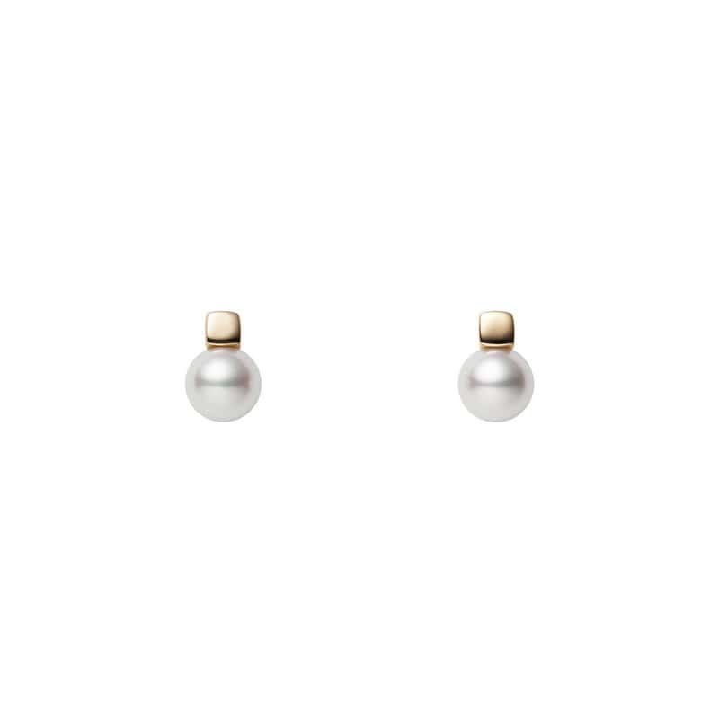 Mikimoto Akoya Cultured Pearl Earrings in 18K Yellow Gold