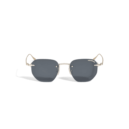 Montblanc Round Sunglasses with Gold Coloured Metal Frame