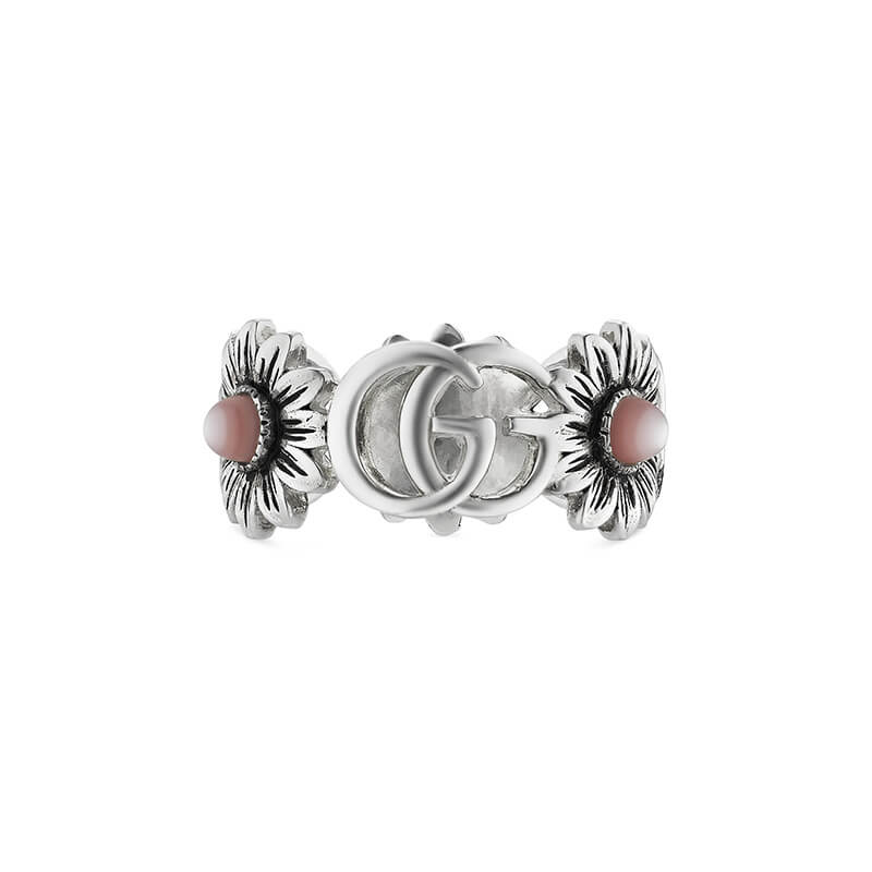 Gucci Silver GG Marmont YBC527394002 Fashion Ring