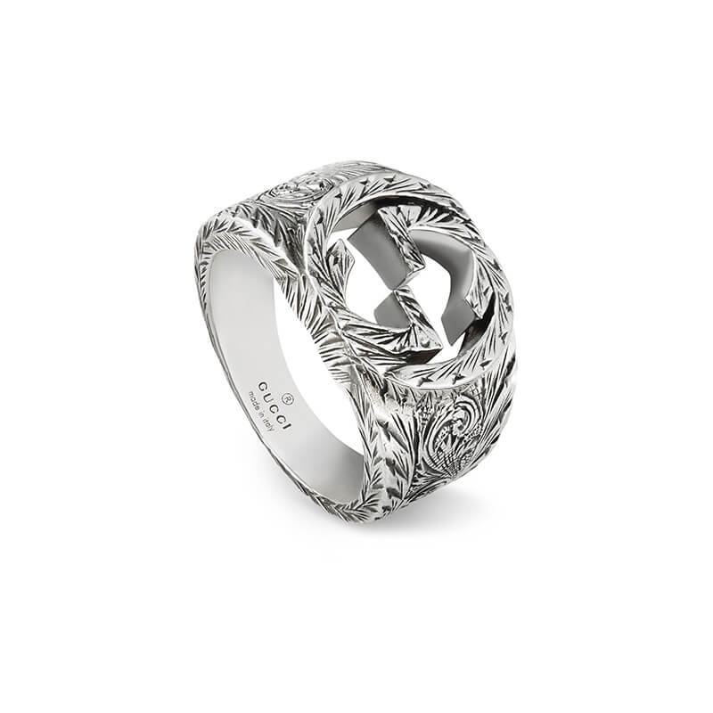 Gucci Silver Interlocking G YBC455302001 Man Fashion Ring